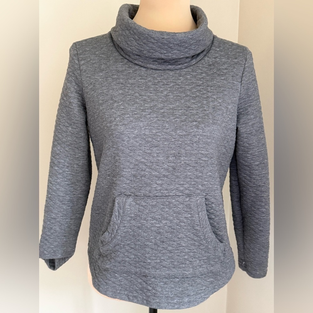 Women’s Quilted Funnel Neck Sweater - Gray